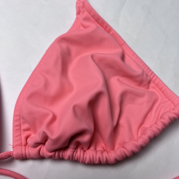 Venus Triangle String Bikini Top Coral Orange/Pink Size D **MATCHING BOTTOMS** - Picture 5 of 6